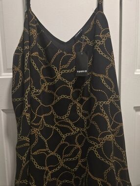 NWT Torrid Sophie Black Chain Print Double Layer Swing Cami Size 2